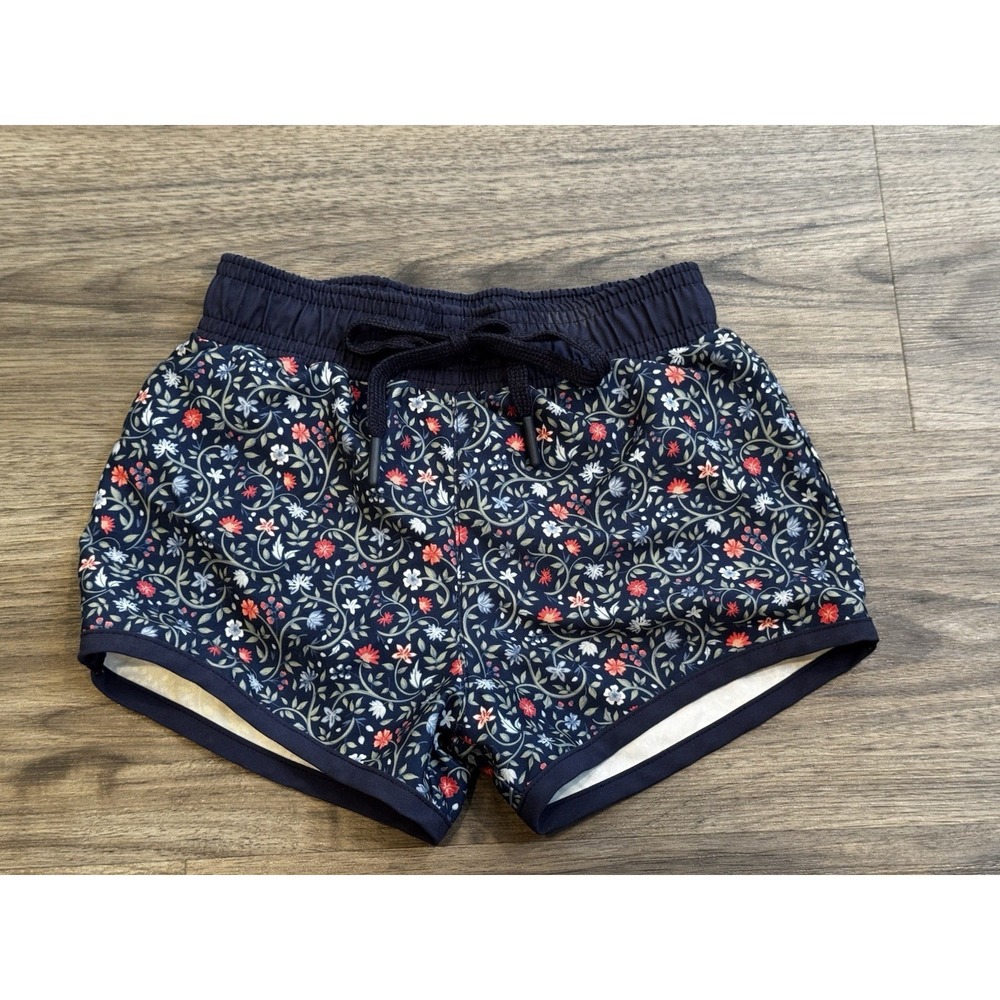 Minnow Swim Boys Boardie Trunks 3/4 Navy Floral Shorts Coastal Preppy Beach